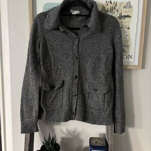 Pendleton Wool Gray Button-Up Cardigan